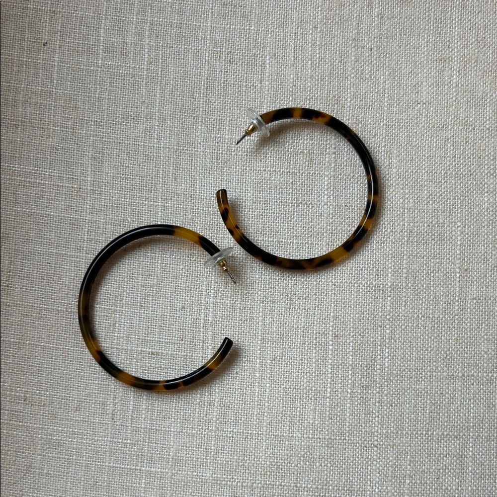 J. Crew Tortoise Hoop Earrings